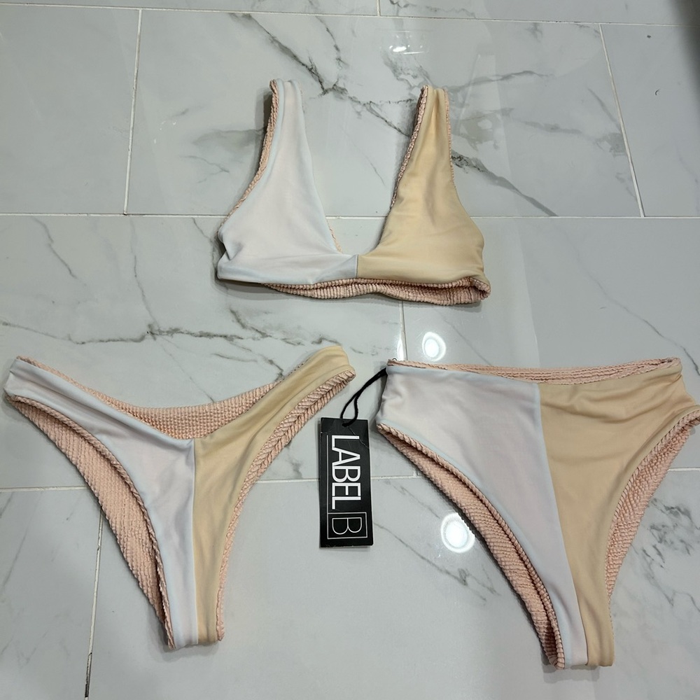 3 piece reversible bikini set Label B, size small. New with tags